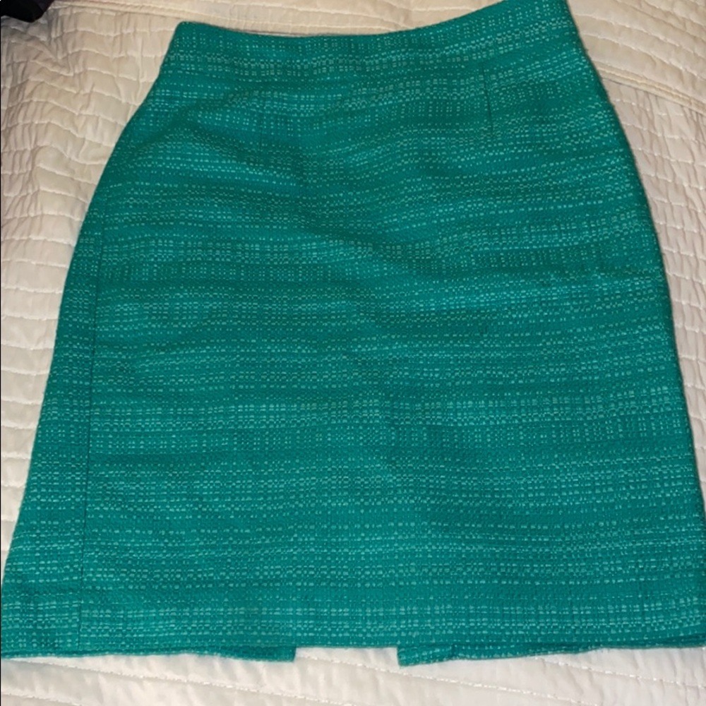 Banana Republic Tweed Emerald Pencil Skirt